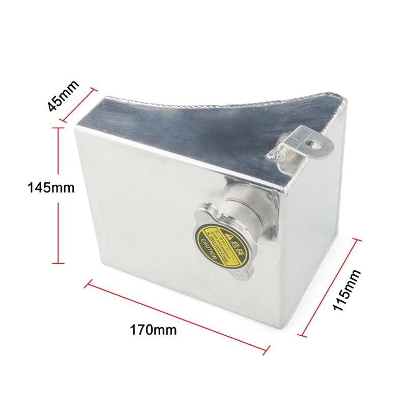 Car Modified Triangle Aluminum Alloy Cooling Water Tank Bottle Can for Nissan (Black)