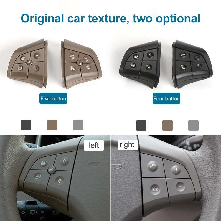 Car Left Side 4-button Steering Wheel Switch Buttons Panel 1648200010 for Mercedes-Benz W164, Left D