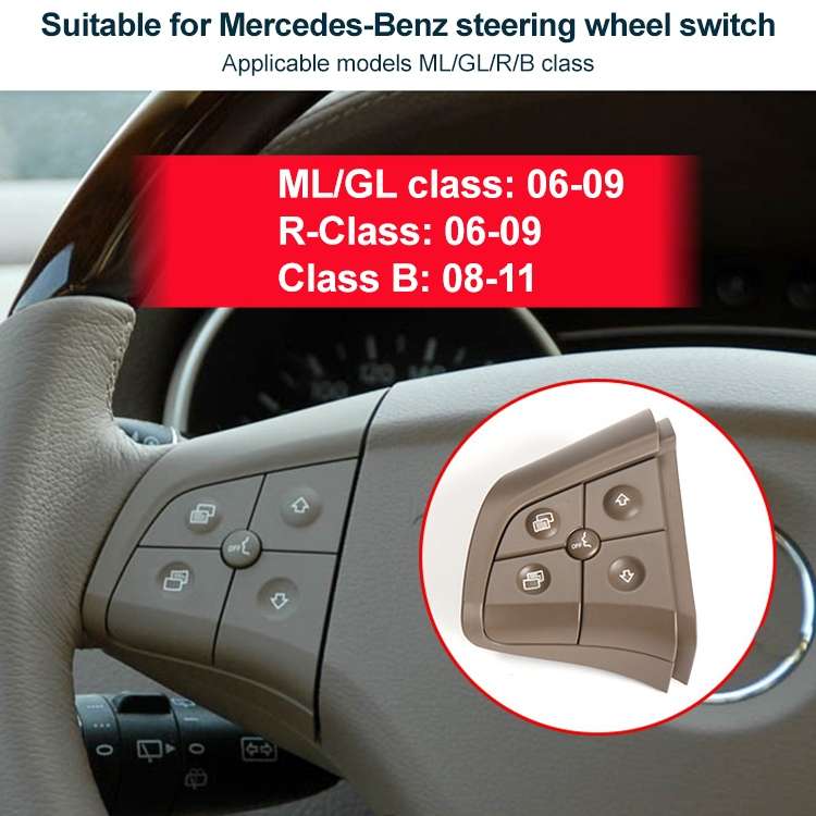 Car Left Side 4-button Steering Wheel Switch Buttons Panel 1648200010 for Mercedes-Benz W164, Left D