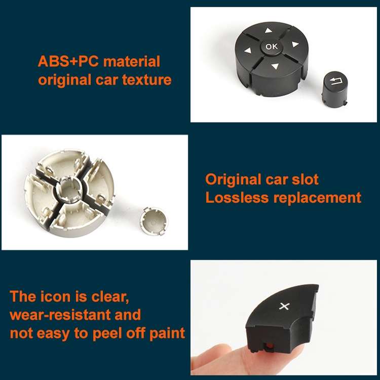 1 Pair Car Steering Wheel Switch Buttons Panel for Mercedes-Benz W204 2007-2014, Left Driving(Black)