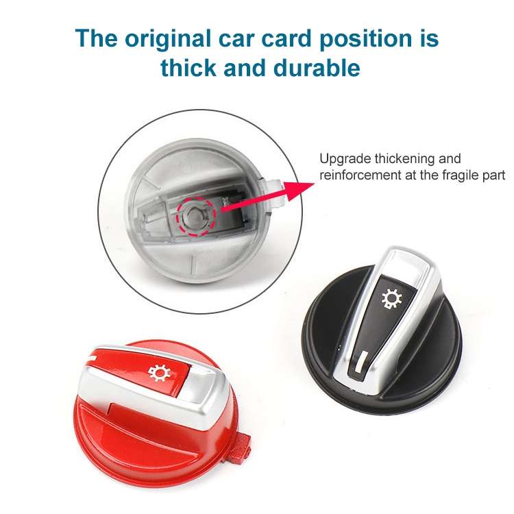 Car Headlight Switch Button Knob Cover Trim 6131 6932 796 for BMW X1 2009-2015, Left Driving (Black)