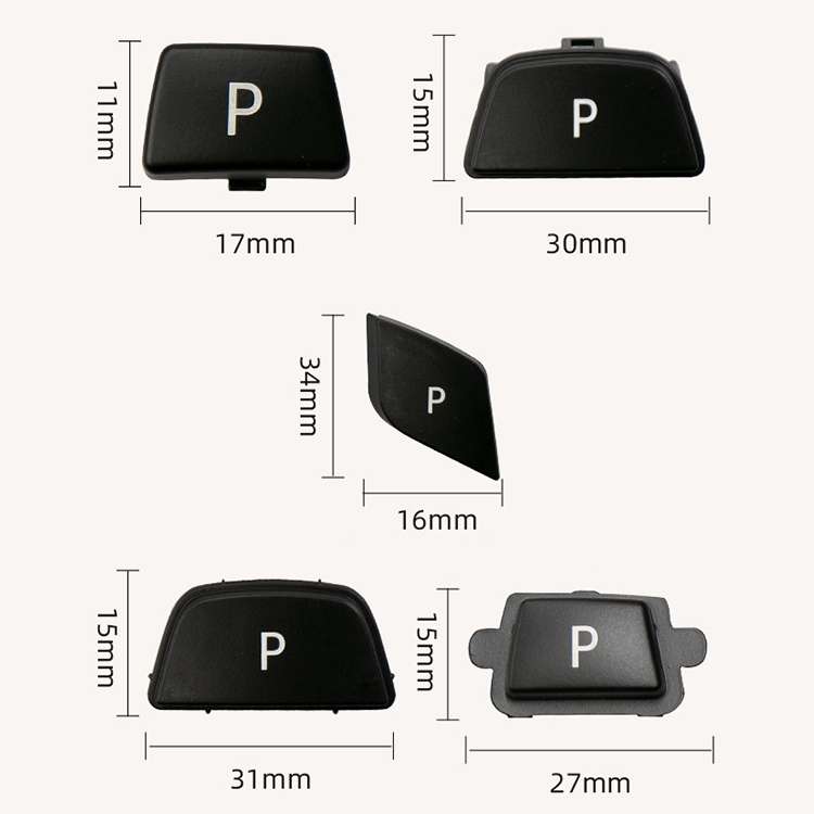 Car Gear Lever Auto Parking Button Letter P Cap for BMW 5 Series 2002-2010, Left Driving(Red)