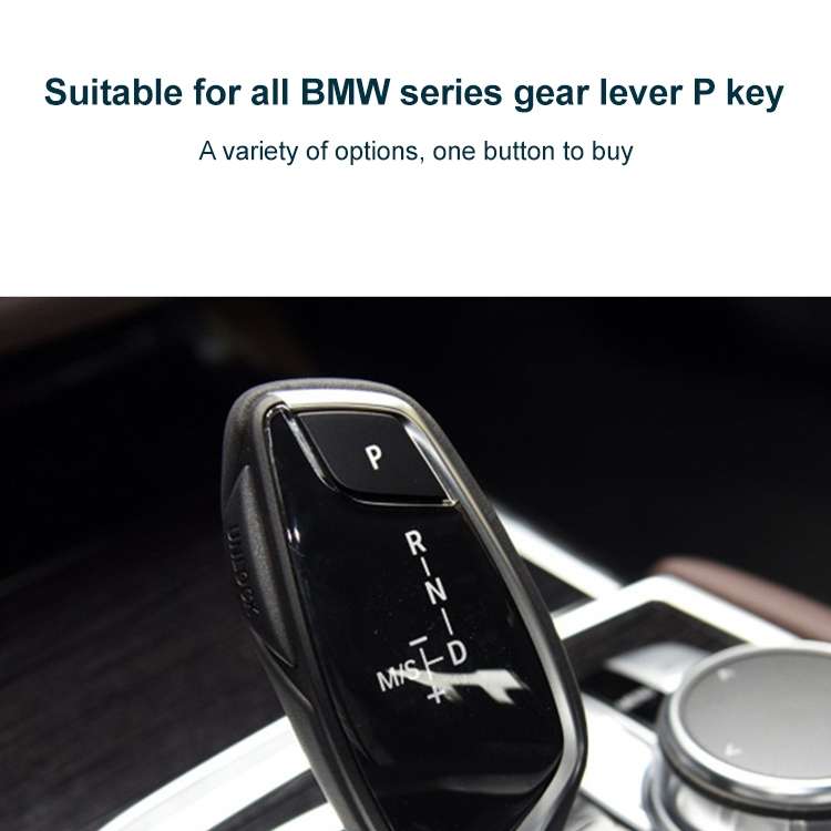 Car Gear Lever Auto Parking Button Letter P Cap for BMW X5 X6 2007-2013, Left Driving (Black)