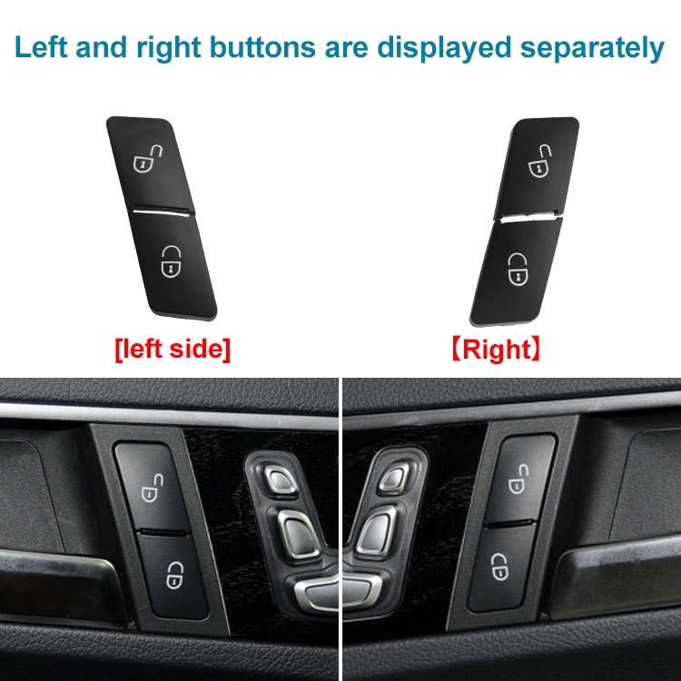 Car Left Side Door Lock Switch Buttons 2049058402 for Mercedes-Benz W204, Left Driving (Black)