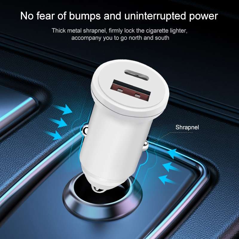 PD 20W USB-C / Type-C + QC 3.0 USB Interface Fast Charging Car Charger (Black)