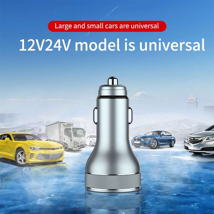 ACC-568 PD 20W USB-C / Type-C + USB Digital Display Fast Charge Car Charger (Black)