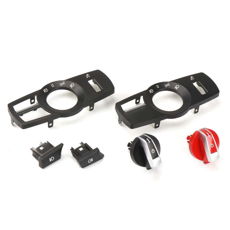 Car Headlight Switch Button Knob for BMW 5 Series 2010-2017, Left Driving (Black)