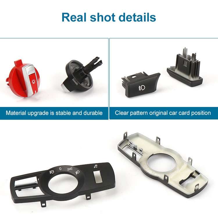 Car Headlight Switch Button Knob for BMW 5 Series 2010-2017, Left Driving (Black)
