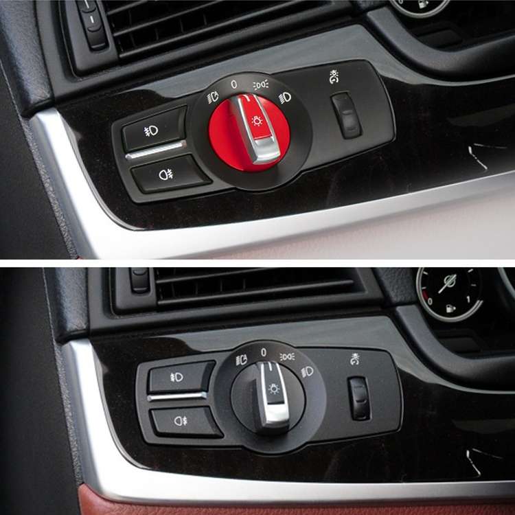 Car Headlight Switch Button Knob for BMW 5 Series 2010-2017, Left Driving (Black)