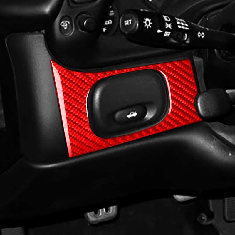 Carbon Fiber Car Headlight Switch Panel Sticker for Chevrolet Corvette C5 1998-2004, Left Drive(Red)