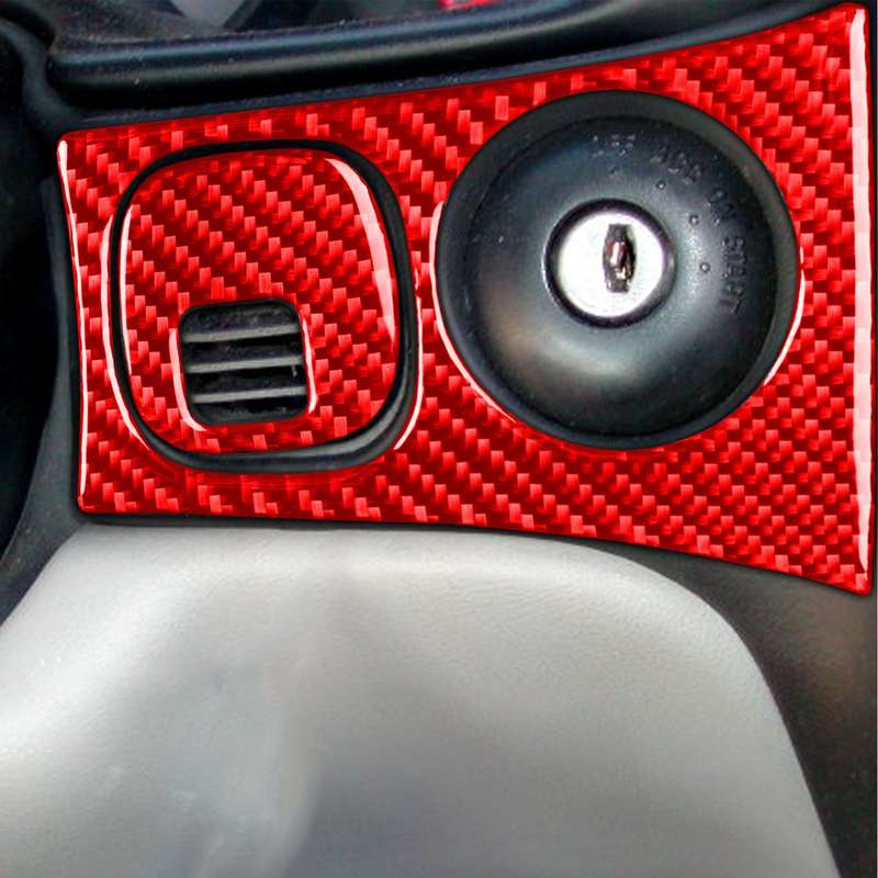 3 in 1 Carbon Fiber Car Headlight Key Panel Sticker for Chevrolet Corvette C5 1998-2004, Left Drive(