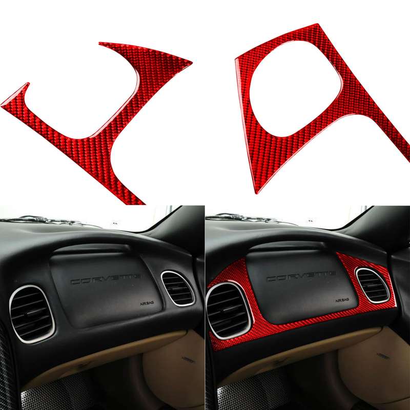 Carbon Fiber Car Front Passenger Seat Air Outlet Sticker for Chevrolet Corvette C5 1998-2004, Left D