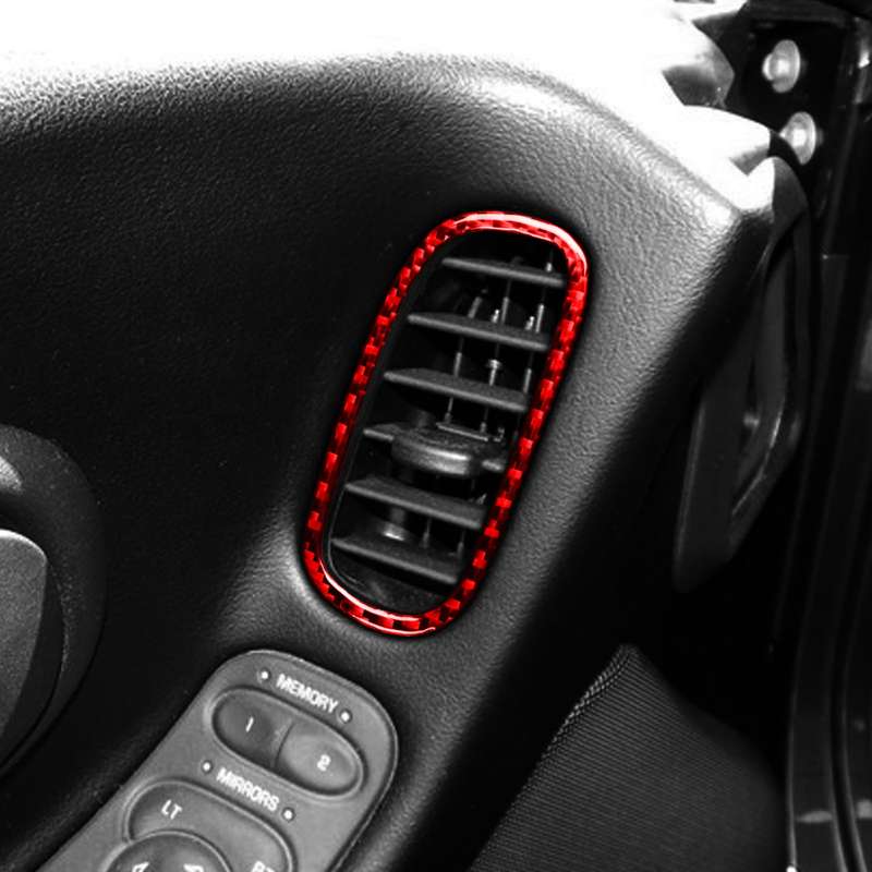 2 in 1 Car Carbon Fiber Driver Side Air Vent Sticker for Chevrolet Corvette C5 1998-2004, Left Drive