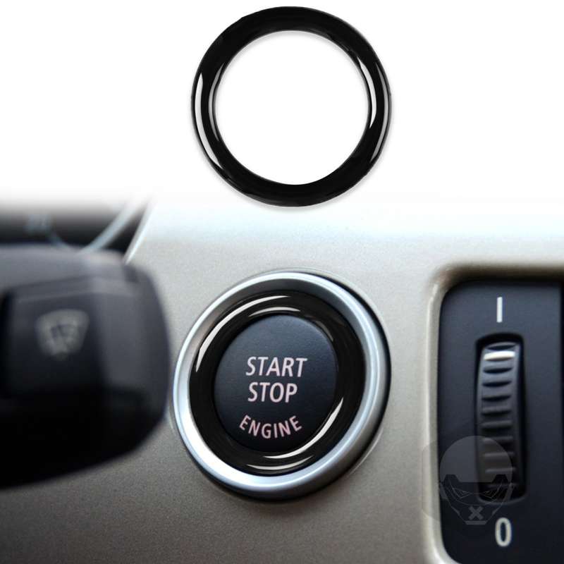 For BMW 3 Series E90/E92/E93 2009-2012 Car One-button Start Carbon Fiber Trim Ring, Left and Right D