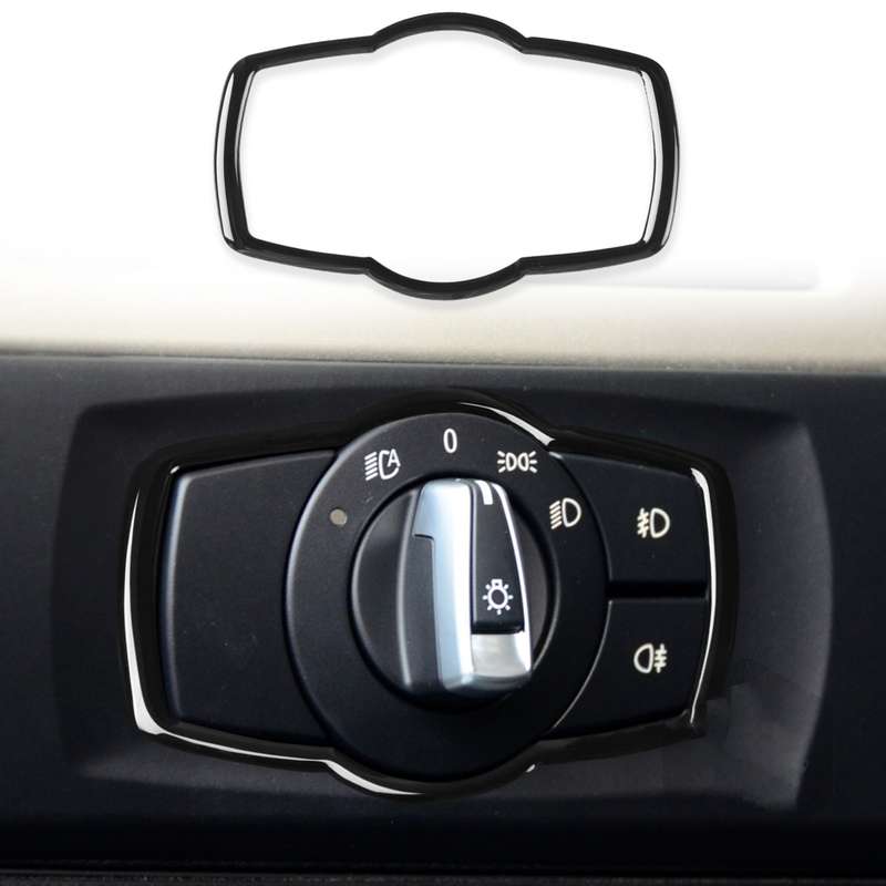 For BMW 3 Series E90 2005-2012 Car Headlight Switch Decorative Sticker Fine Style, Left and Right Dr