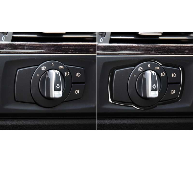 For BMW 3 Series E90 2005-2012 Car Headlight Switch Decorative Sticker Fine Style, Left and Right Dr