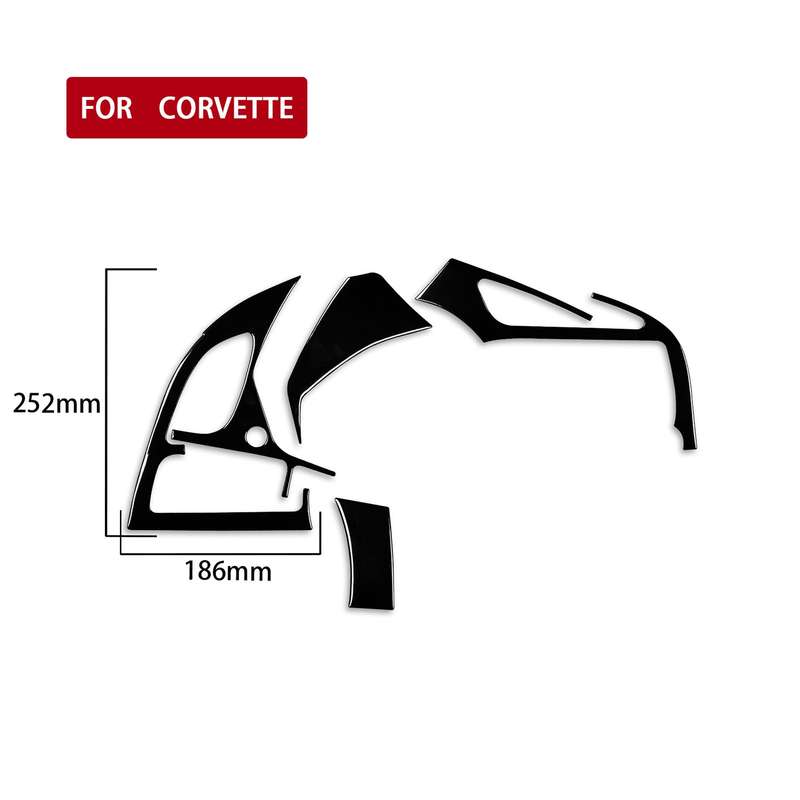 For Chevrolet Corvette C7 2014-2019 Car Left + Middle Air Outlet Panel Decorative Sticker, Left Driv