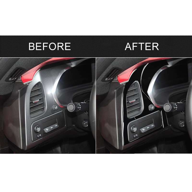 For Chevrolet Corvette C7 2014-2019 Car Left + Middle Air Outlet Panel Decorative Sticker, Left Driv