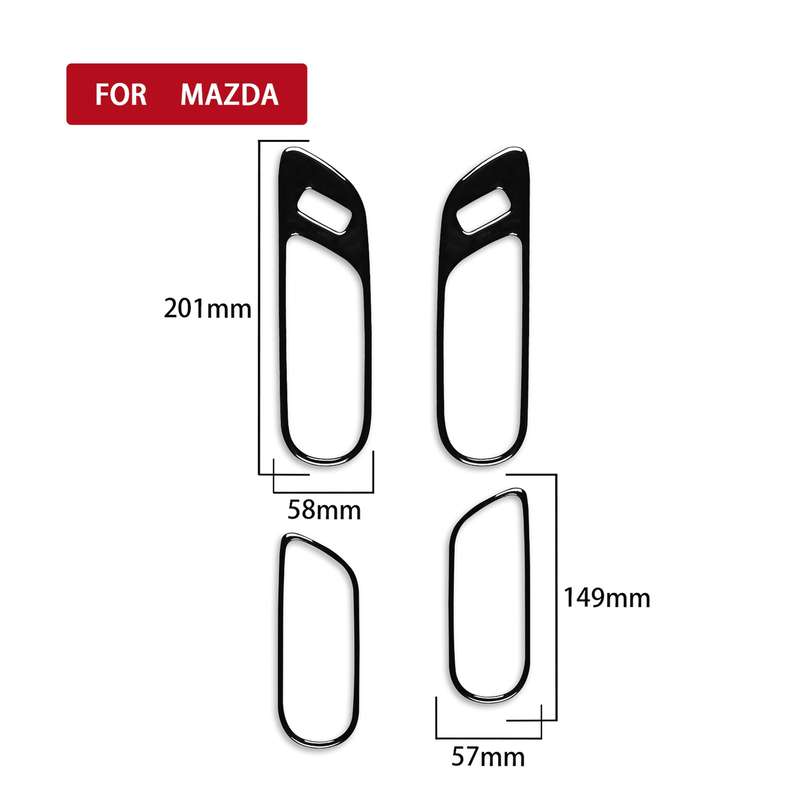 For Mazda 3 Axela 2010-2013 4 in 1 Car Door Handle Decorative Sticker, Left and Right Drive Universa