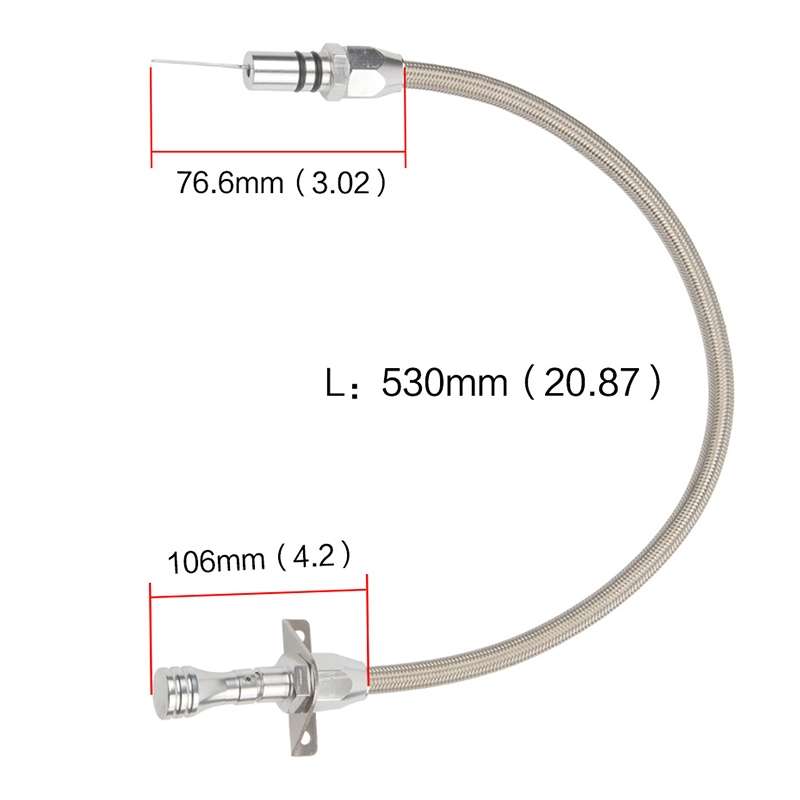 Car Flexible Stainless Transmission Gearbox Oil Dipstick 530mm Oil Measuring Rod for Chevrolet(Black