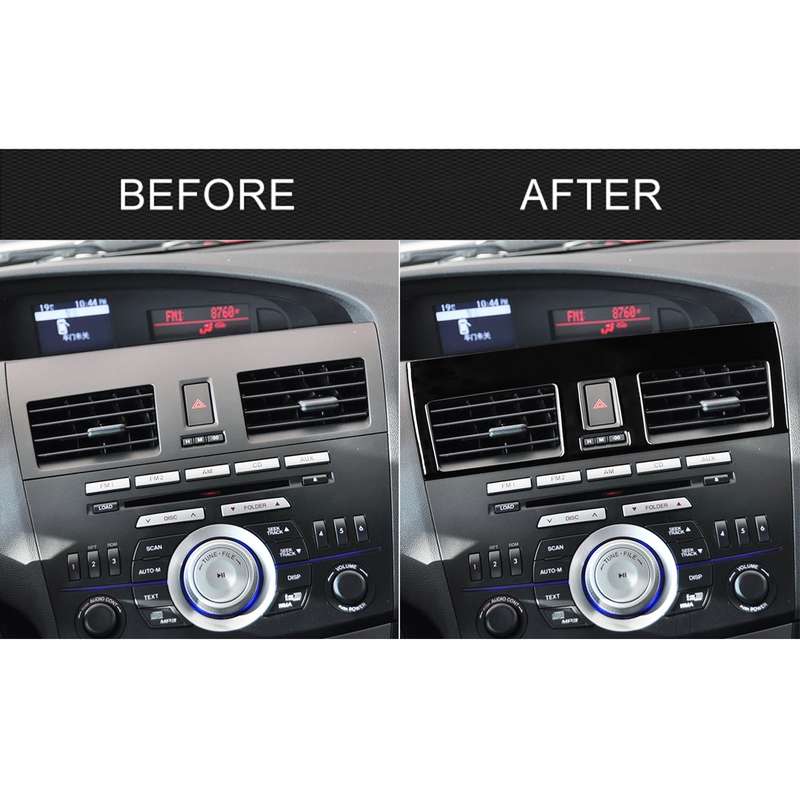 For Mazda 3 Axela 2010-2013 2 in 1 Car Central Vent Set B Decorative Sticker, Left Drive
