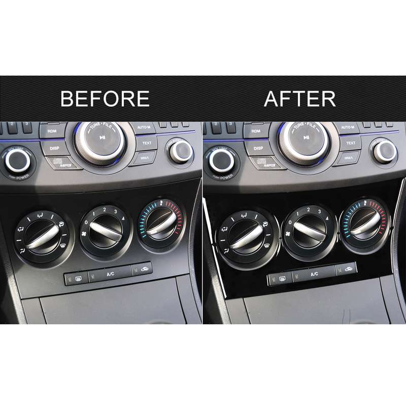For Mazda 3 Axela 2010-2013 Car AC Button B Decorative Sticker, Left and Right Drive Universal