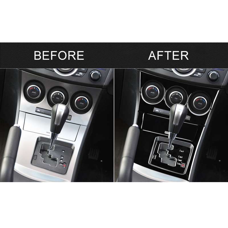 For Mazda 3 Axela 2010-2013 6 in 1 Car AC Gear Panel Set B Decorative Sticker, Right Drive