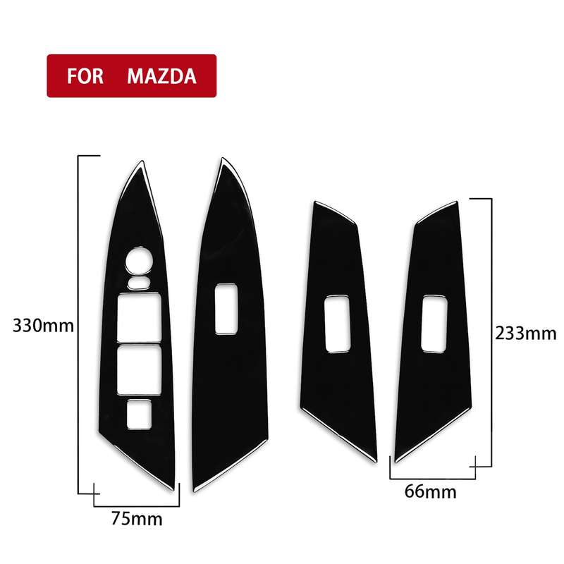 For Mazda 3 Axela 2010-2013 4 in 1 Car Window Lift Panel Decorative Sticker, Left Drive