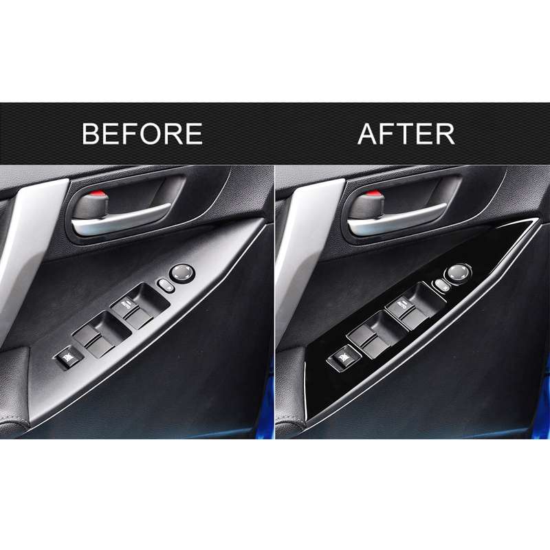 For Mazda 3 Axela 2010-2013 4 in 1 Car Window Lift Panel Decorative Sticker, Left Drive