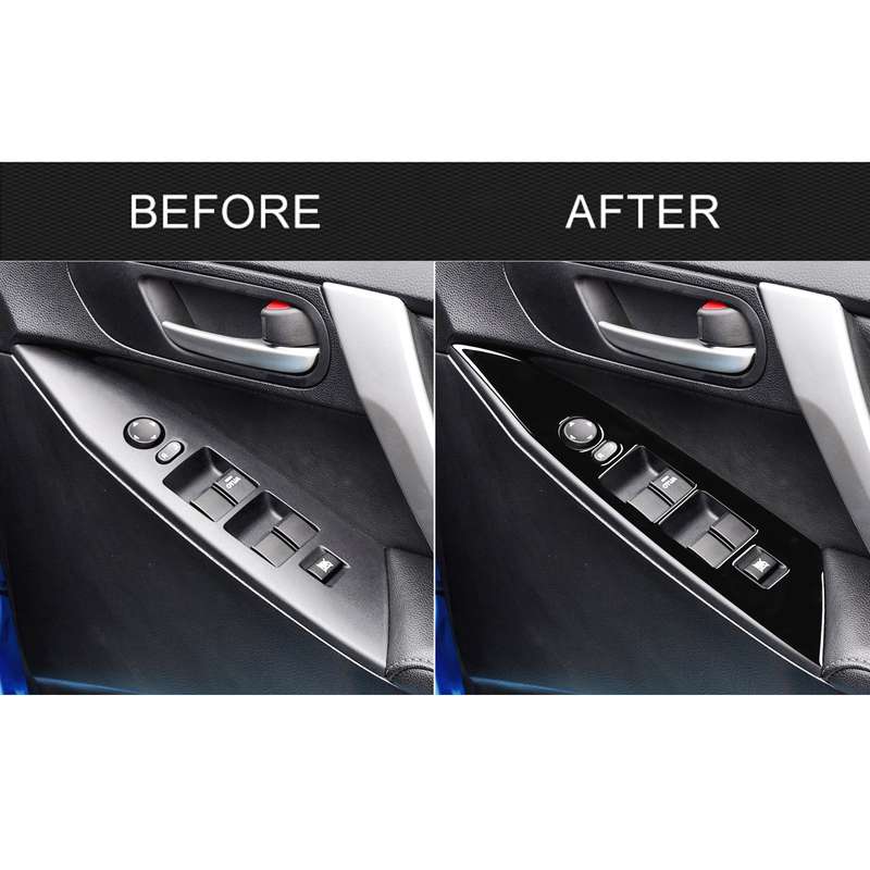 For Mazda 3 Axela 2010-2013 4 in 1 Car Window Lift Panel Decorative Sticker, Right Drive