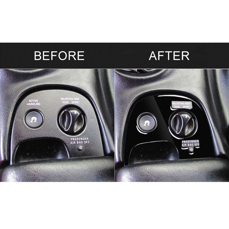 For Chevrolet Corvette C5 2000-2004 Car Lower Console B with Traction Control Decorative Sticker, Le