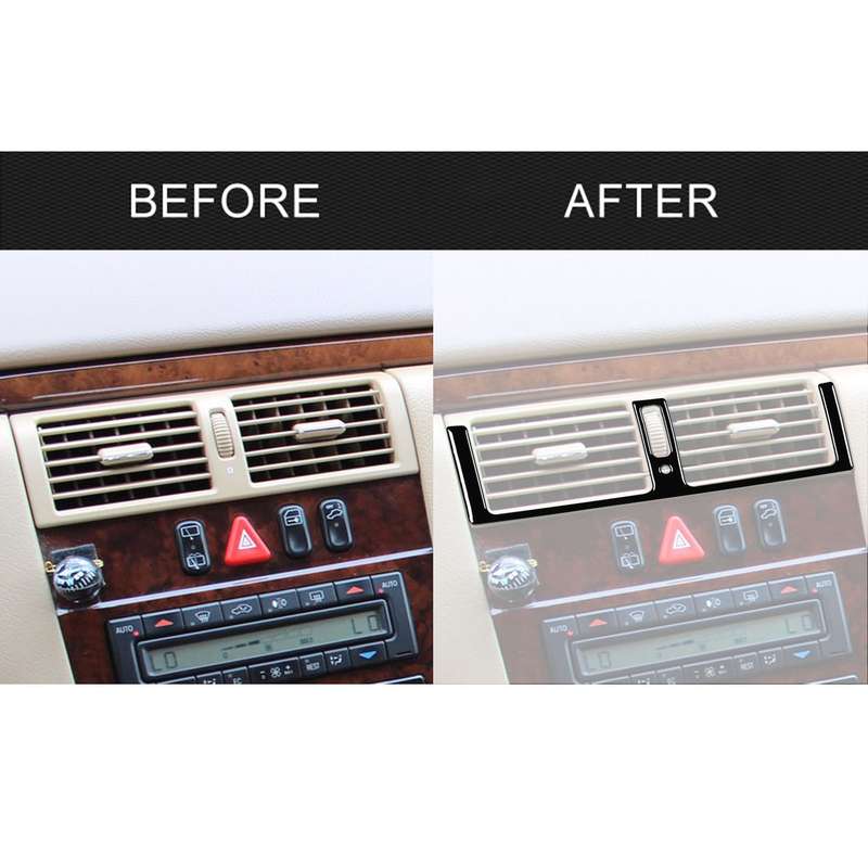 For Mercedes-Benz E-Class W210 1996-2002 Car Central AC Air Outlet Decorative Sticker, Left and Righ