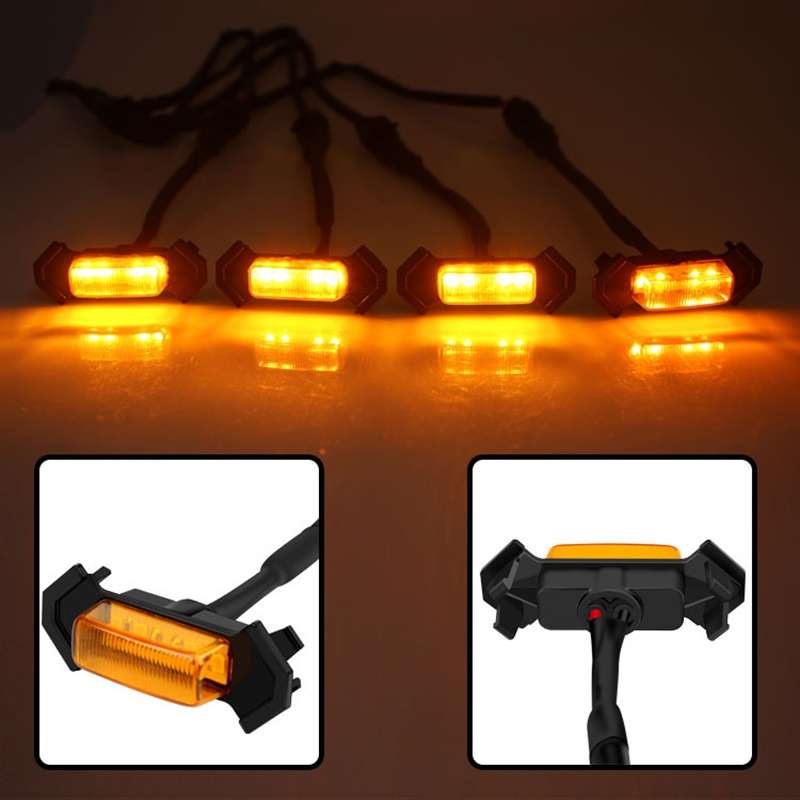 For Toyota Tacoma TRD 2016-2019 3 in 1 Car LED Front Grille Warning Lights, Daytime Running Lights &