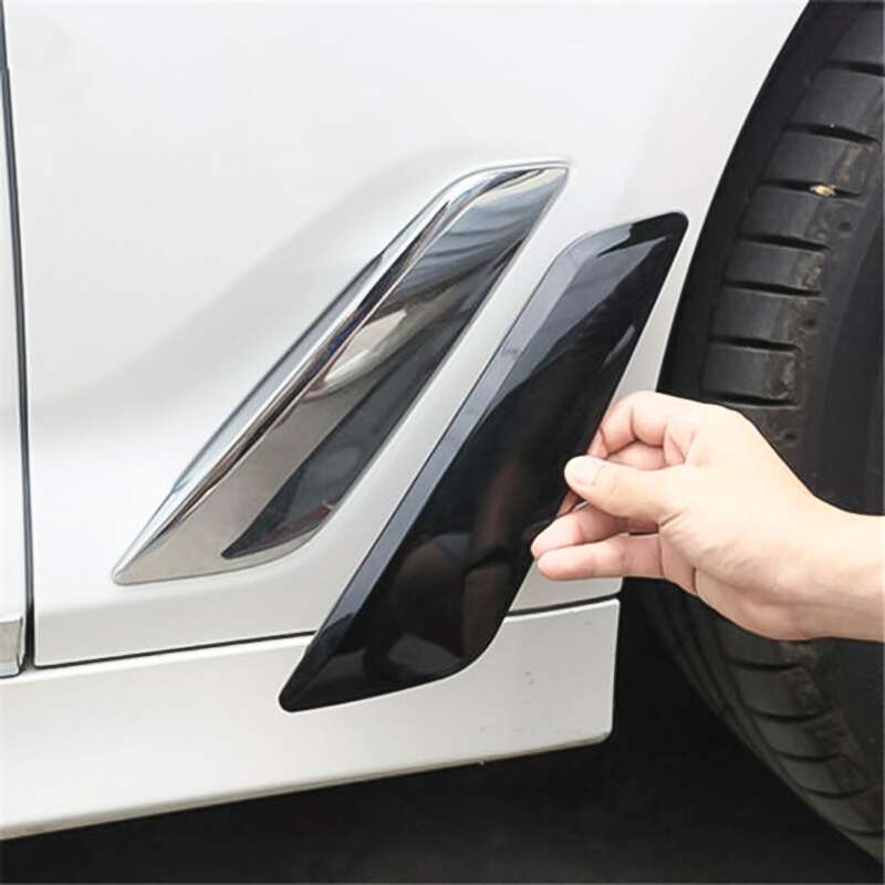 Car ABS Fender Decorative Sticker for BMW 5 Series 525Li 530Li, Carbon Fiber Texture