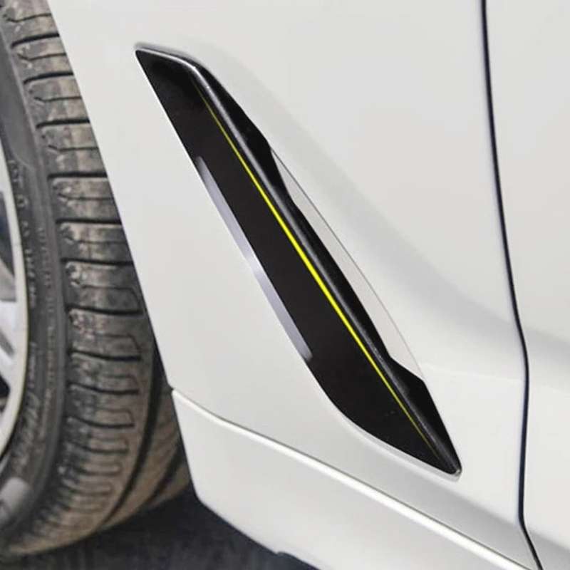 Car ABS Fender Decorative Sticker for BMW 5 Series 525Li 530Li, Carbon Fiber Texture
