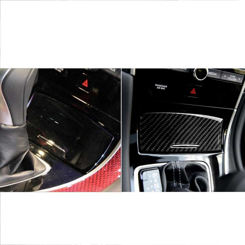 Car Carbon Fiber Gear Shift Ashtray Decorative Sticker for Infiniti Q50 / Q60 2014-2020