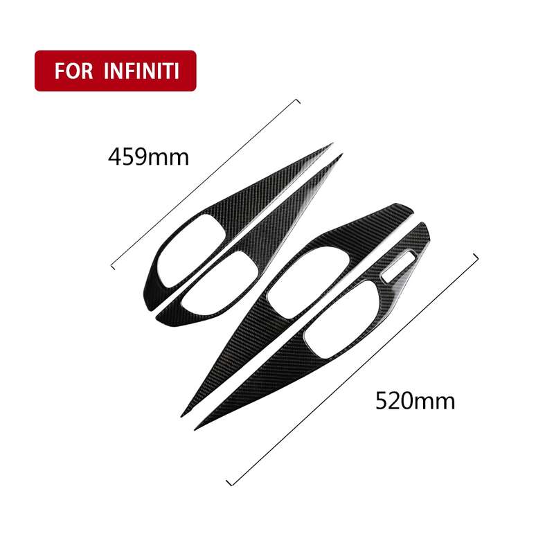 4 PCS Car Carbon Fiber Door Inner Handle Panel Decorative Sticker for Infiniti Q50 2014-2020, Left D