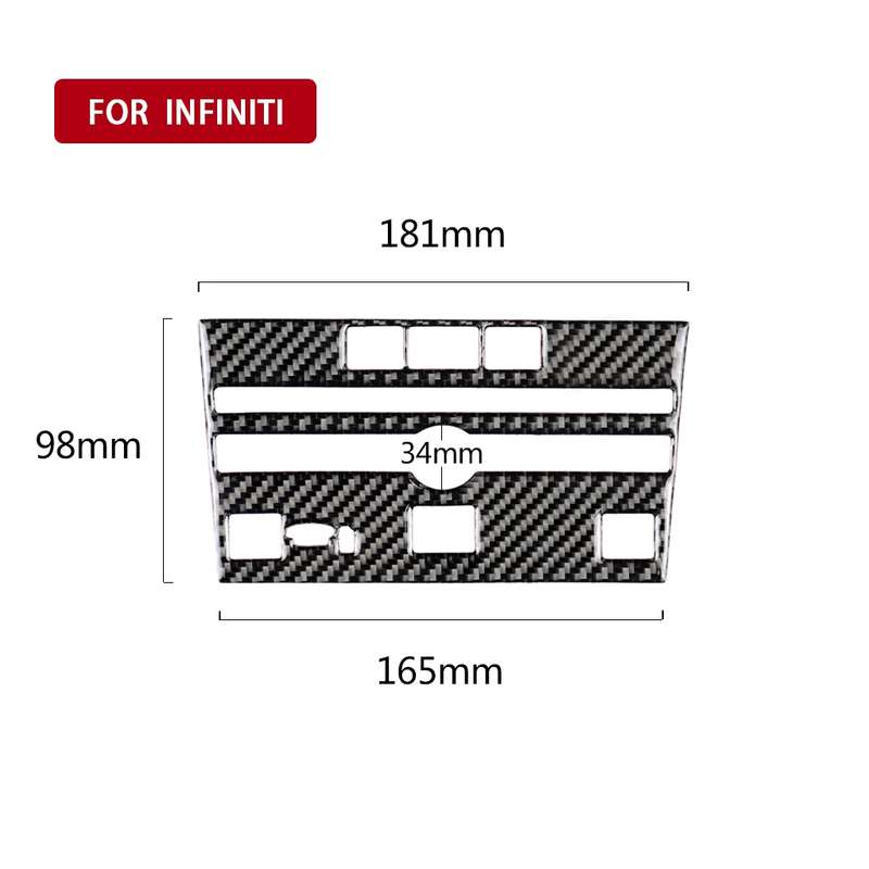 Car Carbon Fiber CD Console Panel Decorative Sticker for Infiniti Q50 / Q60 2014-2020