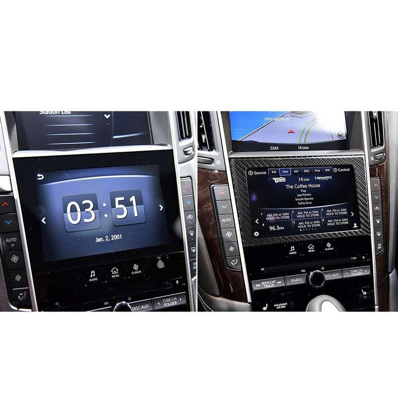 Car Carbon Fiber Navigation Frame Decorative Sticker for Infiniti Q50 / Q60 2014-2020