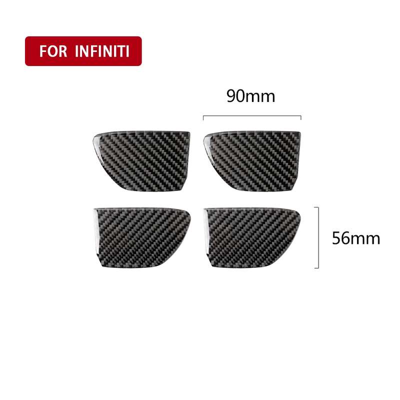 4 PCS Car Carbon Fiber Door Inner Handle Wrist Panel Decorative Sticker for Infiniti Q50 / Q60 2014-