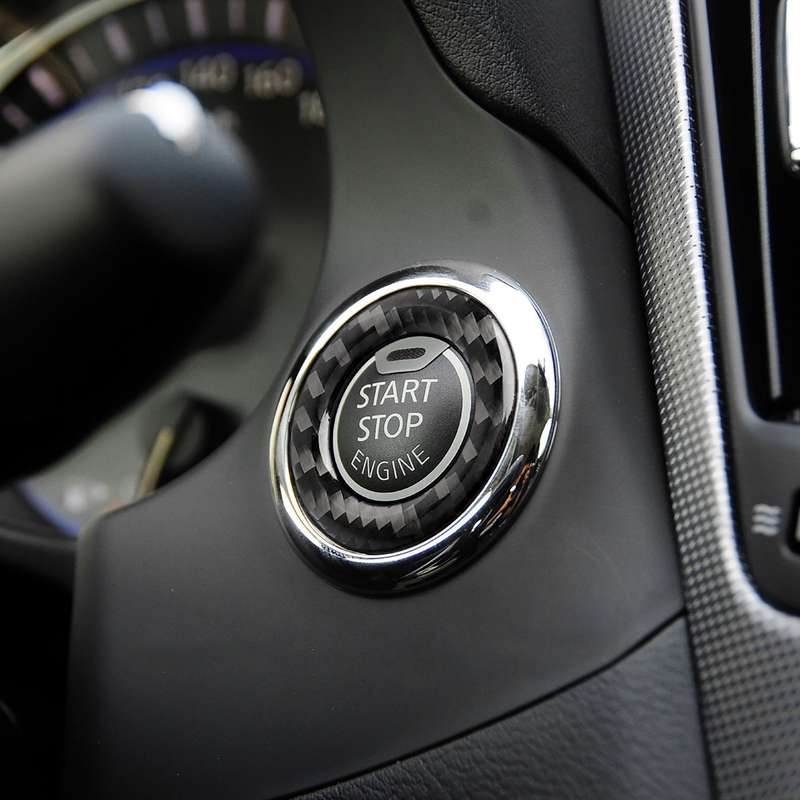 Car Carbon Fiber One-button Start Decorative Sticker for Infiniti Q50 / Q60 2014-2020