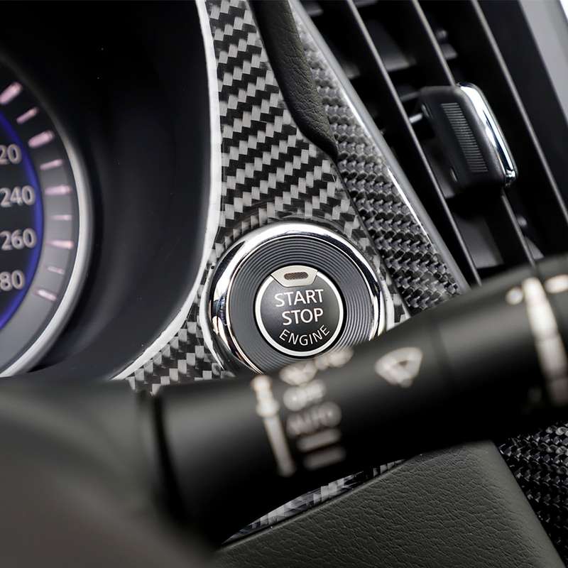 Car Carbon Fiber Dashboard Decorative Sticker for Infiniti Q50 / Q60 2014-2020, Left Drive