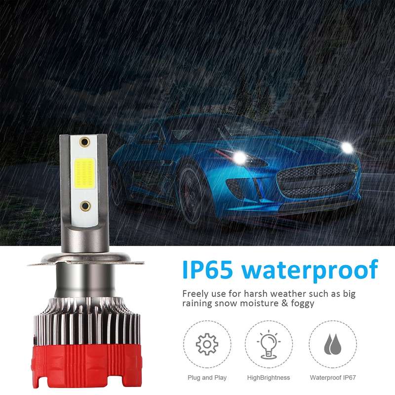 2 PCS EV18 H7 DC9-30V 20W 6000K 2500LM Car LED Headlight Lamps