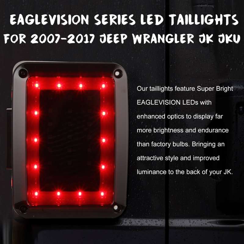 2 PCS Car Angel Eye Reversing Lights / Turn Light / Tail Light for US Version Jeep Wrangler JK 2007
