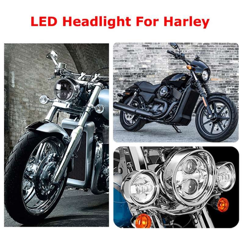 5.75 inch DC12V 6000K-6500K 40W Car LED Headlight for Harley (Black)
