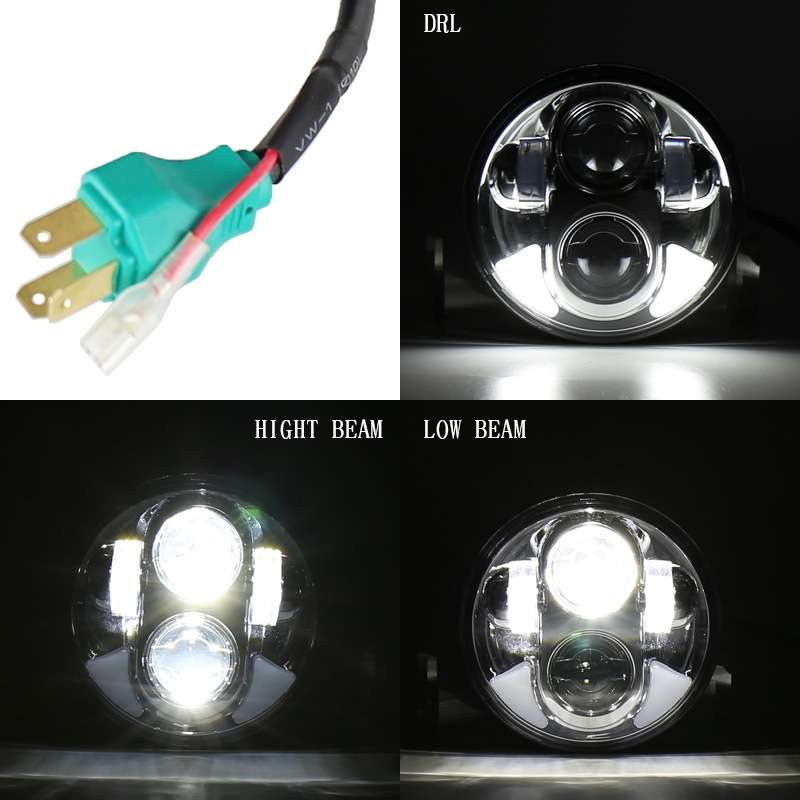 5.75 inch DC12V 6000K-6500K 40W Car LED Headlight for Harley (Black)