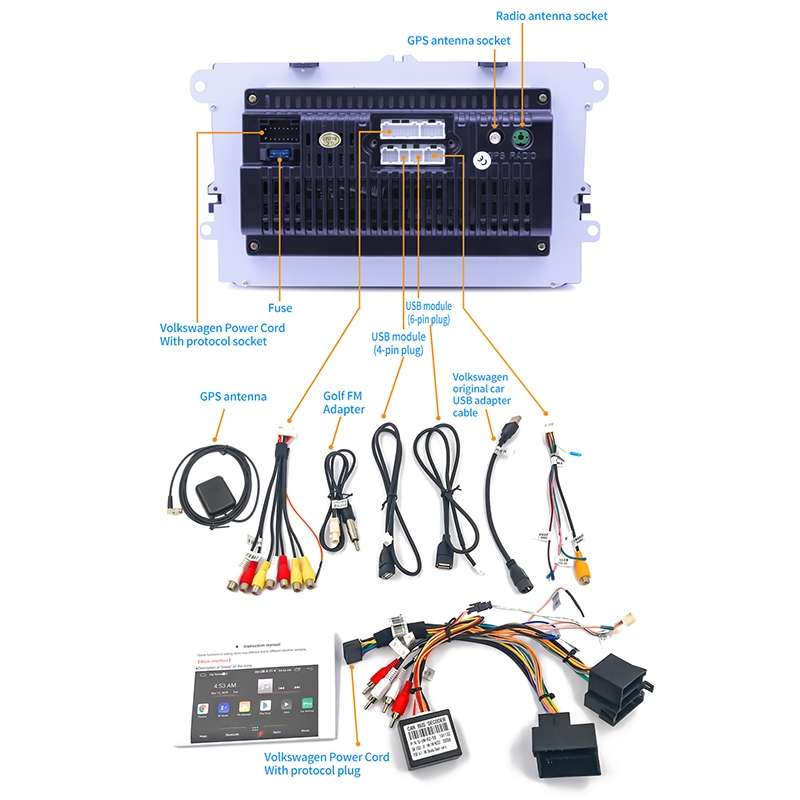 9093 Car HD 9 inch Radio Receiver MP5 Player for Volkswagen, Support FM & Bluetooth & TF Card & GPS