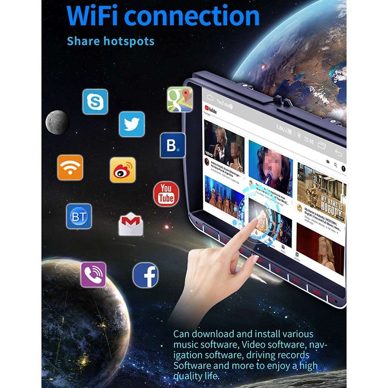 9093 Car HD 9 inch Radio Receiver MP5 Player for Volkswagen, Support FM & Bluetooth & TF Card & GPS