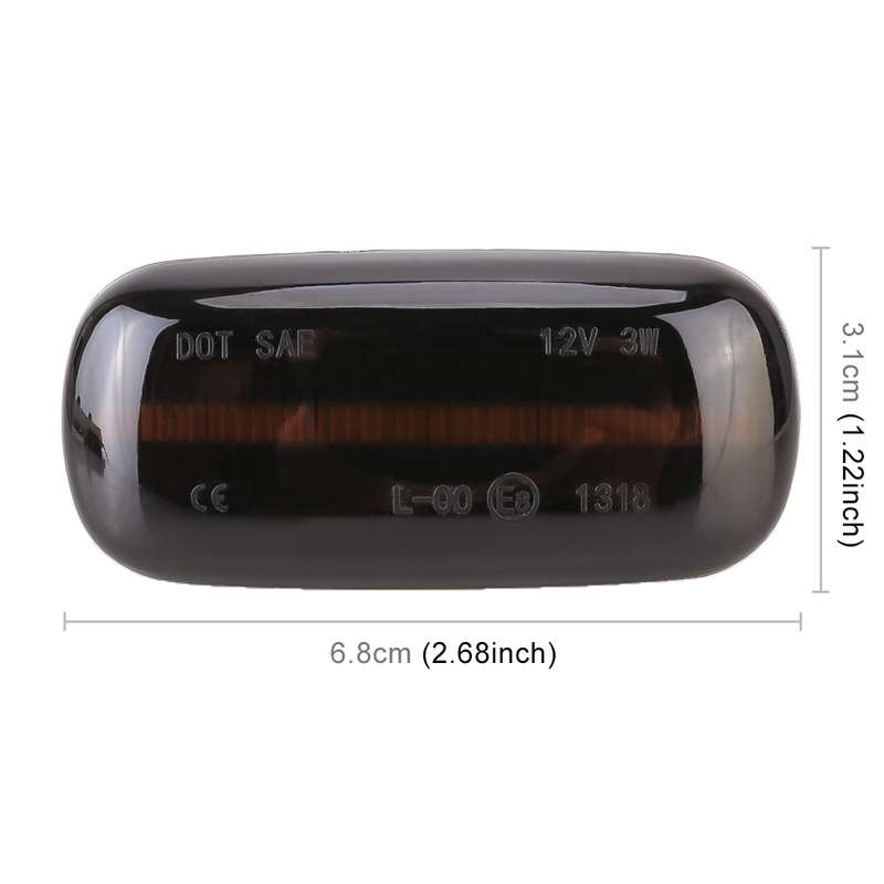 2 PCS DC12V / 3W Car LED Dynamic Blinker Side Lights Flowing Water Turn Signal Light for Audi, Yello