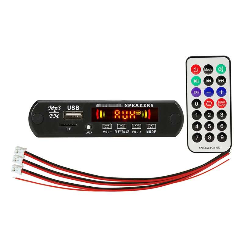 Car 12V 2x3W Audio MP3 Player Decoder Board FM Radio TF USB 3.5mm AUX, with Bluetooth / Recording Ca